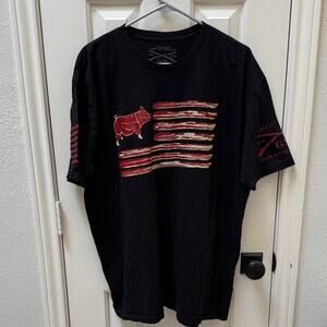 Grunt Style Patriotic Black Tee with Red Accents